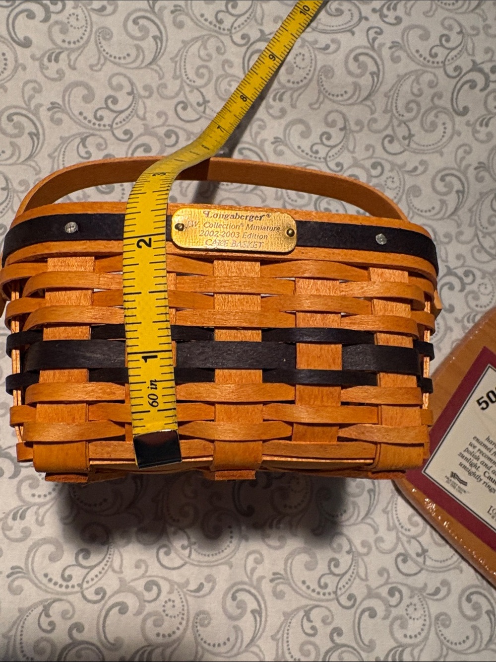 2002-2003 Longenburger Collectors Club JW Miniature Cake Basket - Picture 8 of 10
